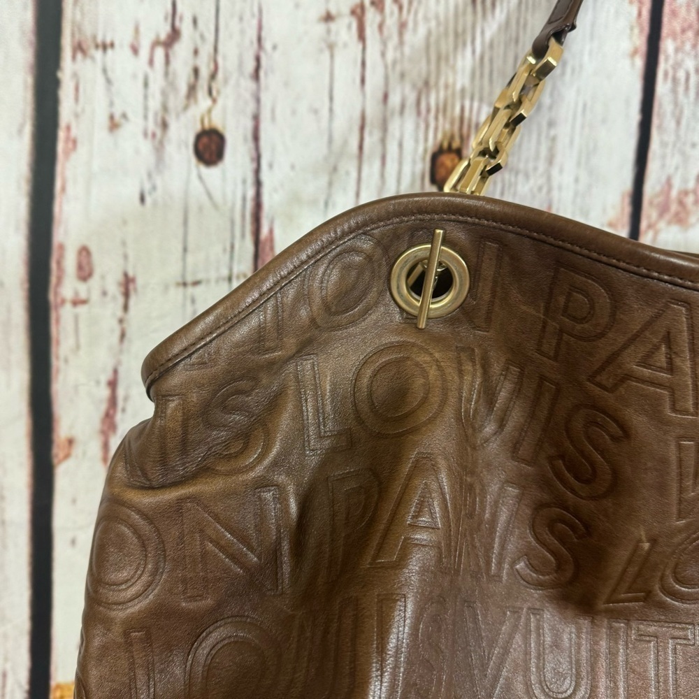 Louis Vuitton Paris Souple Whisper PM Chocolate Embossed leather bag limited - Picture 11 of 16